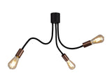 GIN5467 Ginan Flexible Ceiling 3 Light in a Satin Black/Brushed Copper Finish