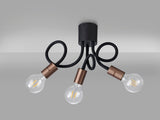 GIN5467 Ginan Flexible Ceiling 3 Light in a Satin Black/Brushed Copper Finish