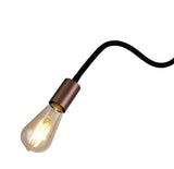 GIN5467 Ginan Flexible Ceiling 3 Light in a Satin Black/Brushed Copper Finish