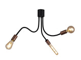 GIN5467 Ginan Flexible Ceiling 3 Light in a Satin Black/Brushed Copper Finish