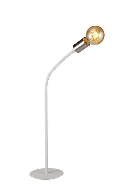 GIN5567 Ginan 77cm Flexible Table Lamp 1 Light in a Satin White/Satin Nickel Finish