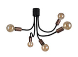 GIN6467 Ginan Flexible Ceiling 5 Light in a Satin Black/Brushed Copper Finish