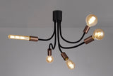 GIN6467 Ginan Flexible Ceiling 5 Light in a Satin Black/Brushed Copper Finish