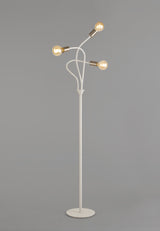 GIN6567 Ginan 163cm Flexible Floor Lamp 3 Light in a Satin White/Satin Nickel Finish