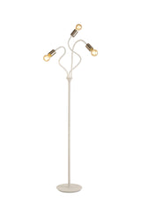 GIN6567 Ginan 163cm Flexible Floor Lamp 3 Light in a Satin White/Satin Nickel Finish