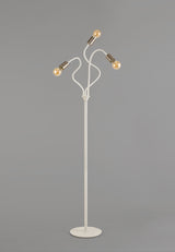 GIN6567 Ginan 163cm Flexible Floor Lamp 3 Light in a Satin White/Satin Nickel Finish