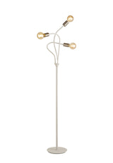 GIN6567 Ginan 163cm Flexible Floor Lamp 3 Light in a Satin White/Satin Nickel Finish