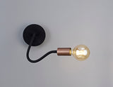 GIN7467 Ginan Flexible Switched Wall Lamp 1 Light in a Satin Black/Brushed Copper Finish