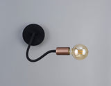 GIN7467 Ginan Flexible Switched Wall Lamp 1 Light in a Satin Black/Brushed Copper Finish