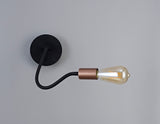 GIN7467 Ginan Flexible Switched Wall Lamp 1 Light in a Satin Black/Brushed Copper Finish