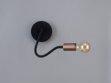 GIN7467 Ginan Flexible Switched Wall Lamp 1 Light in a Satin Black/Brushed Copper Finish