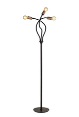 GIN9467 Ginan 163cm Flexible Floor Lamp 3 Light in a Satin Black/Brushed Copper Finish