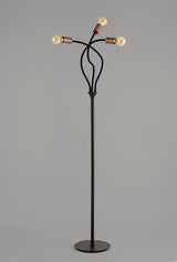 GIN9467 Ginan 163cm Flexible Floor Lamp 3 Light in a Satin Black/Brushed Copper Finish