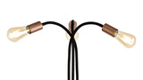 GIN9467 Ginan 163cm Flexible Floor Lamp 3 Light in a Satin Black/Brushed Copper Finish