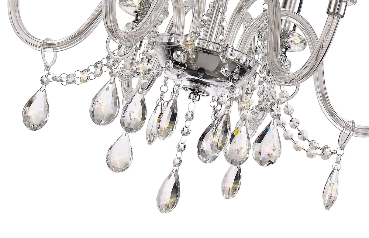 GLO0247 Gloas Pendant 6 Light (Requires Construction/Connection) in a Polished Chrome Finish and Clear Crystal