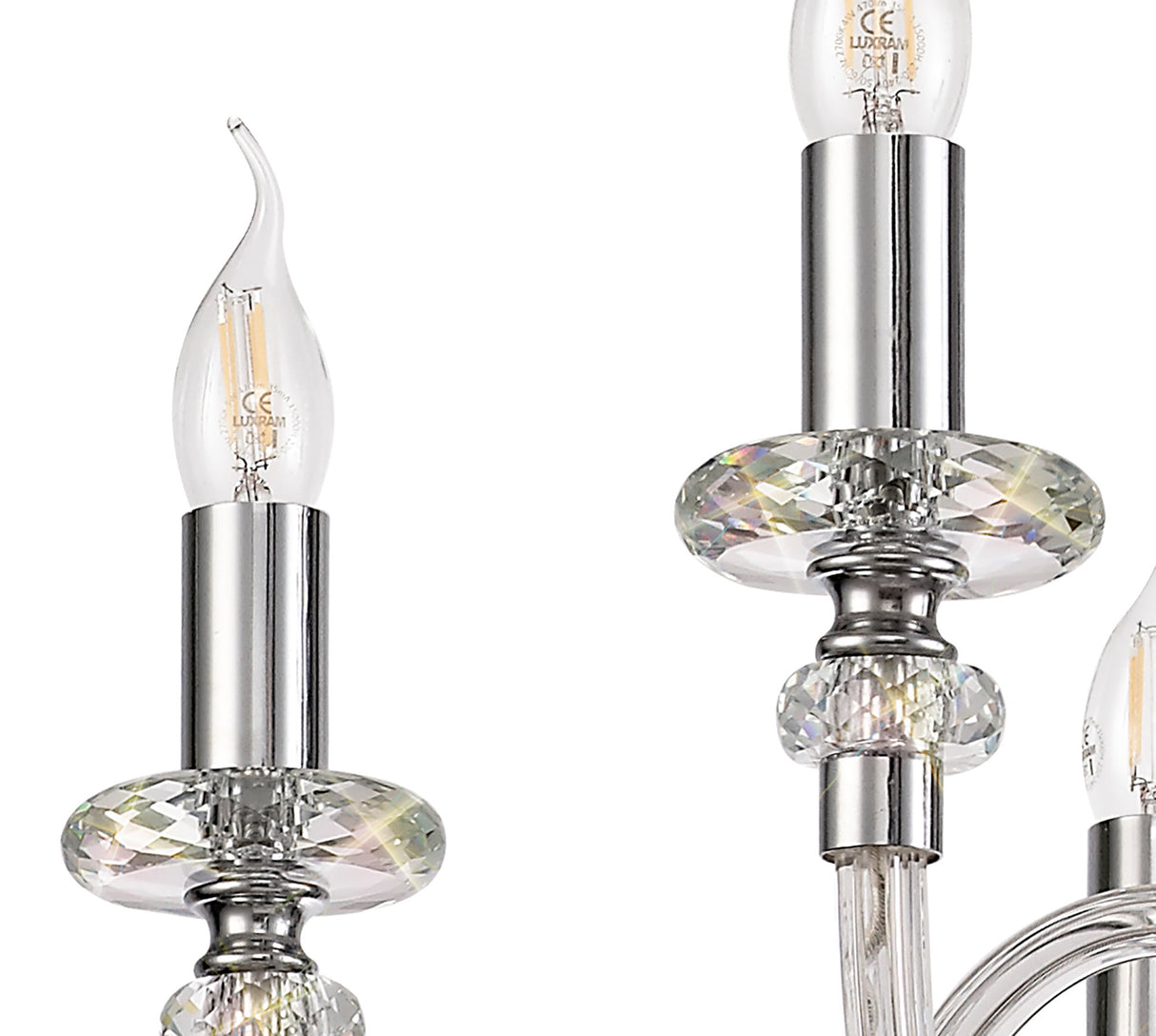 GLO0247 Gloas Pendant 6 Light (Requires Construction/Connection) in a Polished Chrome Finish and Clear Crystal