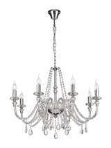 GLO1247 Gloas Pendant 8 Light (Requires Construction/Connection) in a Polished Chrome Finish and Clear Crystal