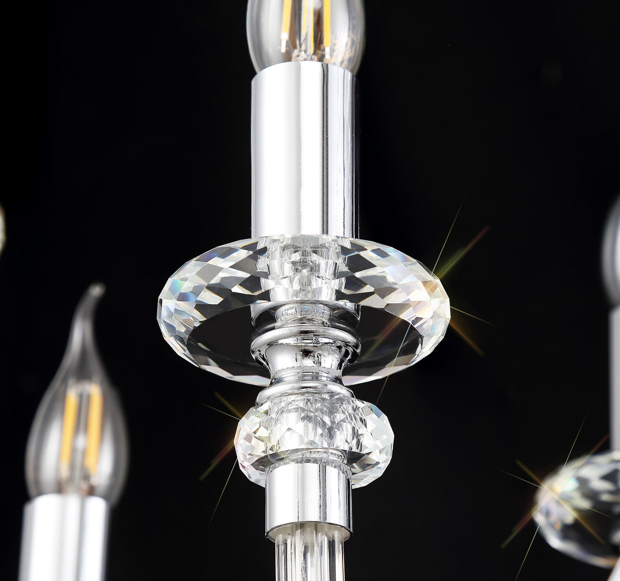 GLO1247 Gloas Pendant 8 Light (Requires Construction/Connection) in a Polished Chrome Finish and Clear Crystal