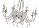 GLO1247 Gloas Pendant 8 Light (Requires Construction/Connection) in a Polished Chrome Finish and Clear Crystal