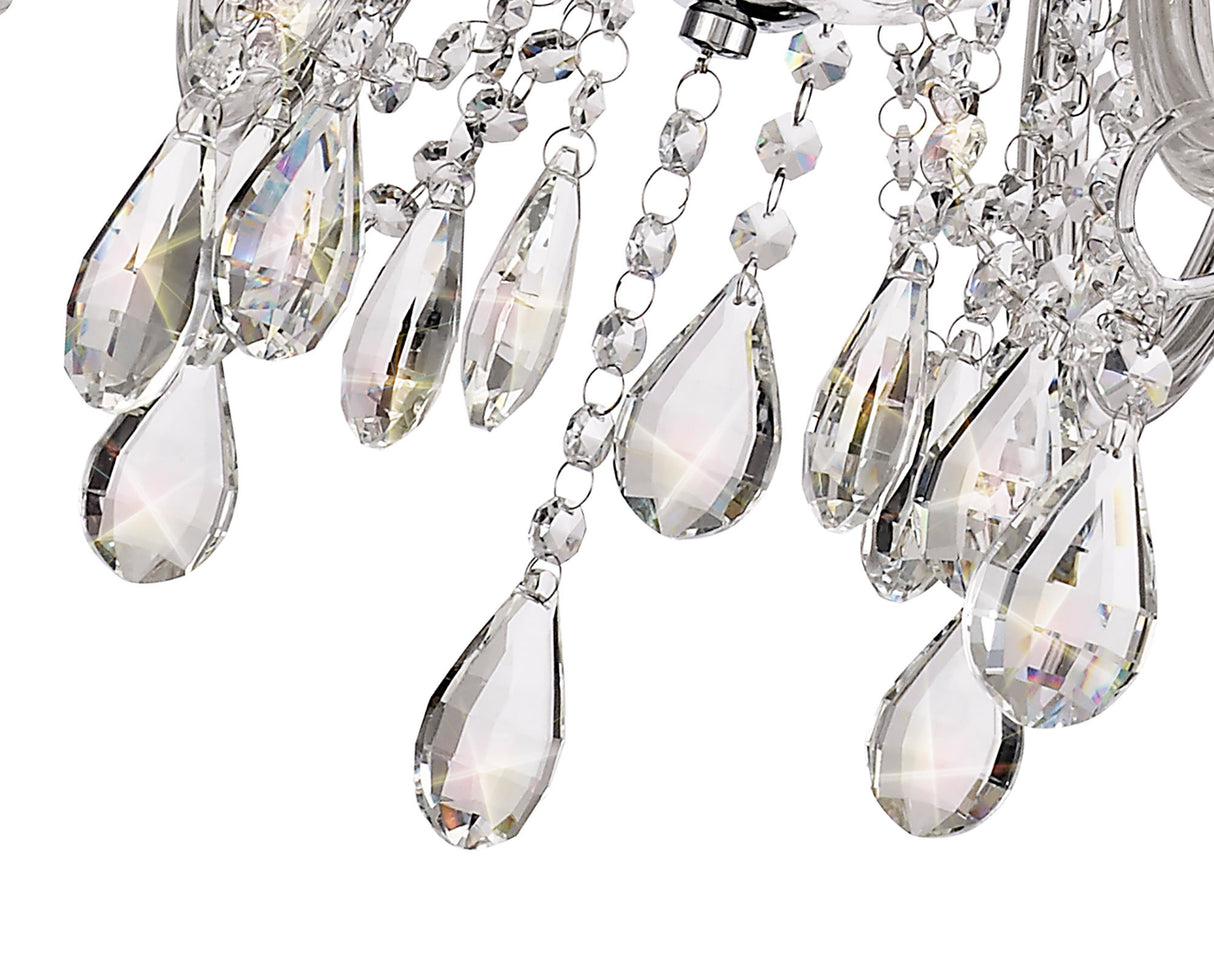 GLO1247 Gloas Pendant 8 Light (Requires Construction/Connection) in a Polished Chrome Finish and Clear Crystal