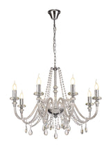 GLO1247 Gloas Pendant 8 Light (Requires Construction/Connection) in a Polished Chrome Finish and Clear Crystal