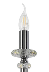 GLO7147 Gloas Wall Lamp 1 Light in a Polished Chrome Finish and Clear Crystal