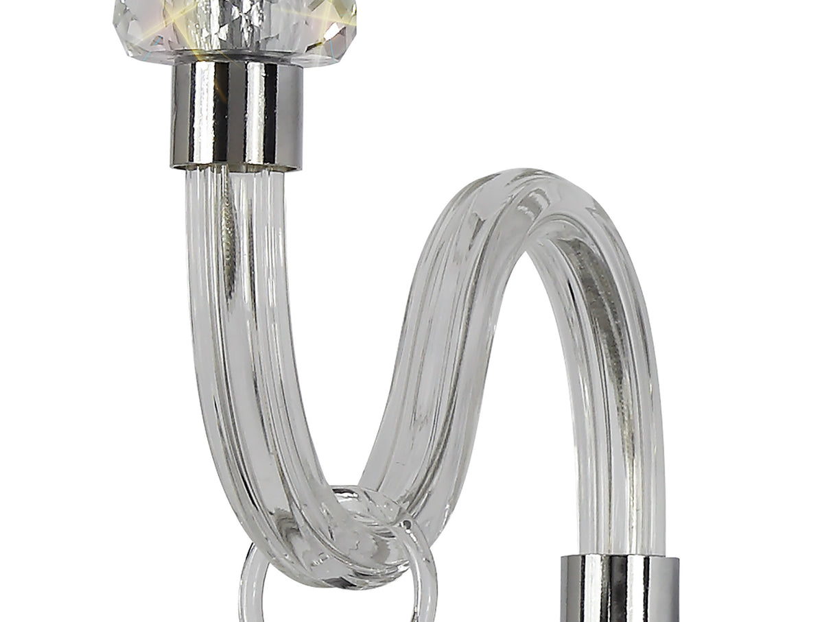 GLO7147 Gloas Wall Lamp 1 Light in a Polished Chrome Finish and Clear Crystal