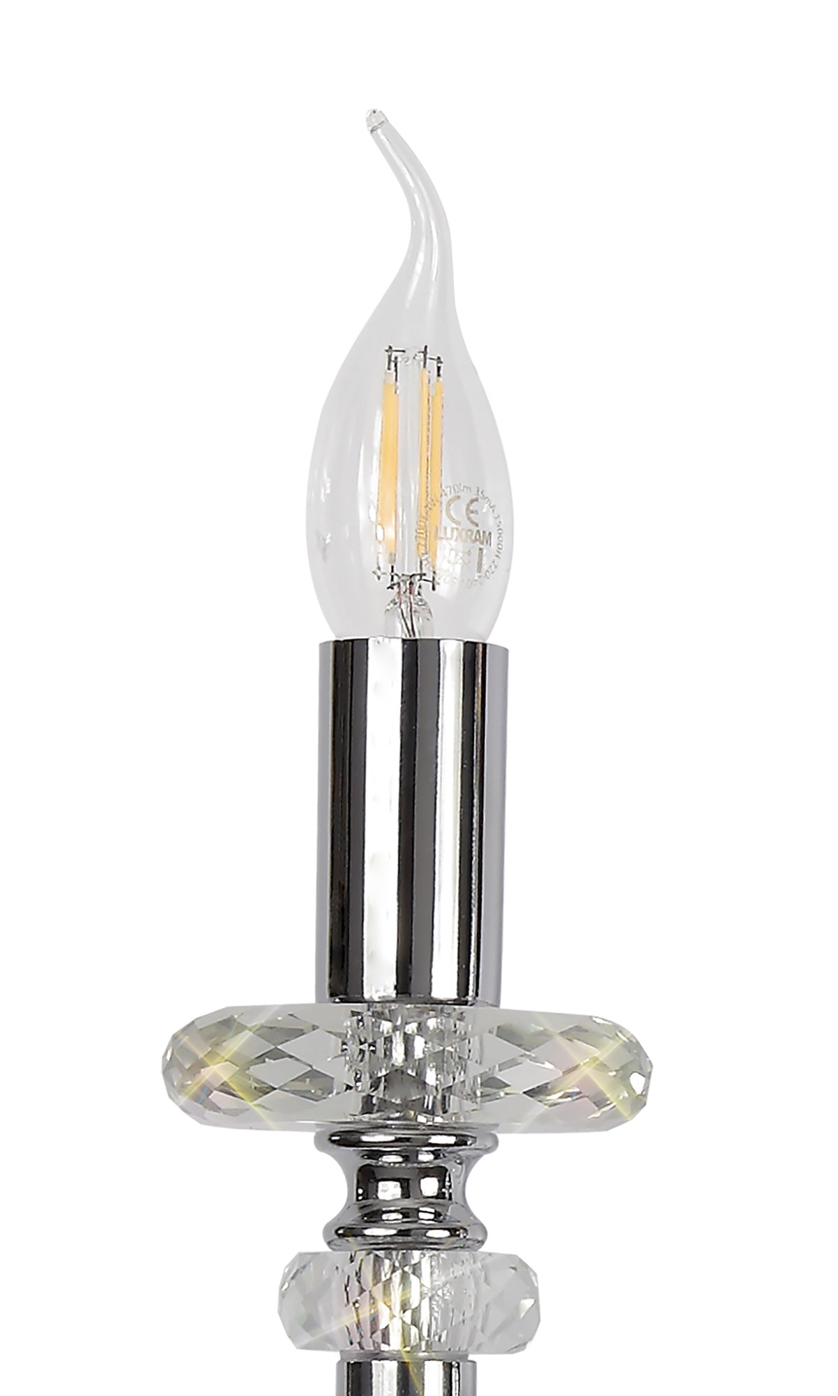 GLO8147 Gloas Wall Lamp 2 Light in a Polished Chrome Finish and Clear Crystal