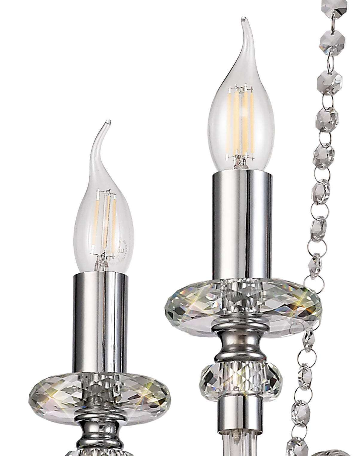 GLO9147 Gloas Pendant 4 Light in a Polished Chrome Finish and Clear Crystal