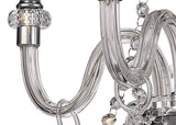 GLO9147 Gloas Pendant 4 Light in a Polished Chrome Finish and Clear Crystal