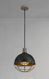 GUN0587 Gunibu Pendant 1 Light E27 IP65 Outdoor in a Matt Black/Grey/Clear Finish