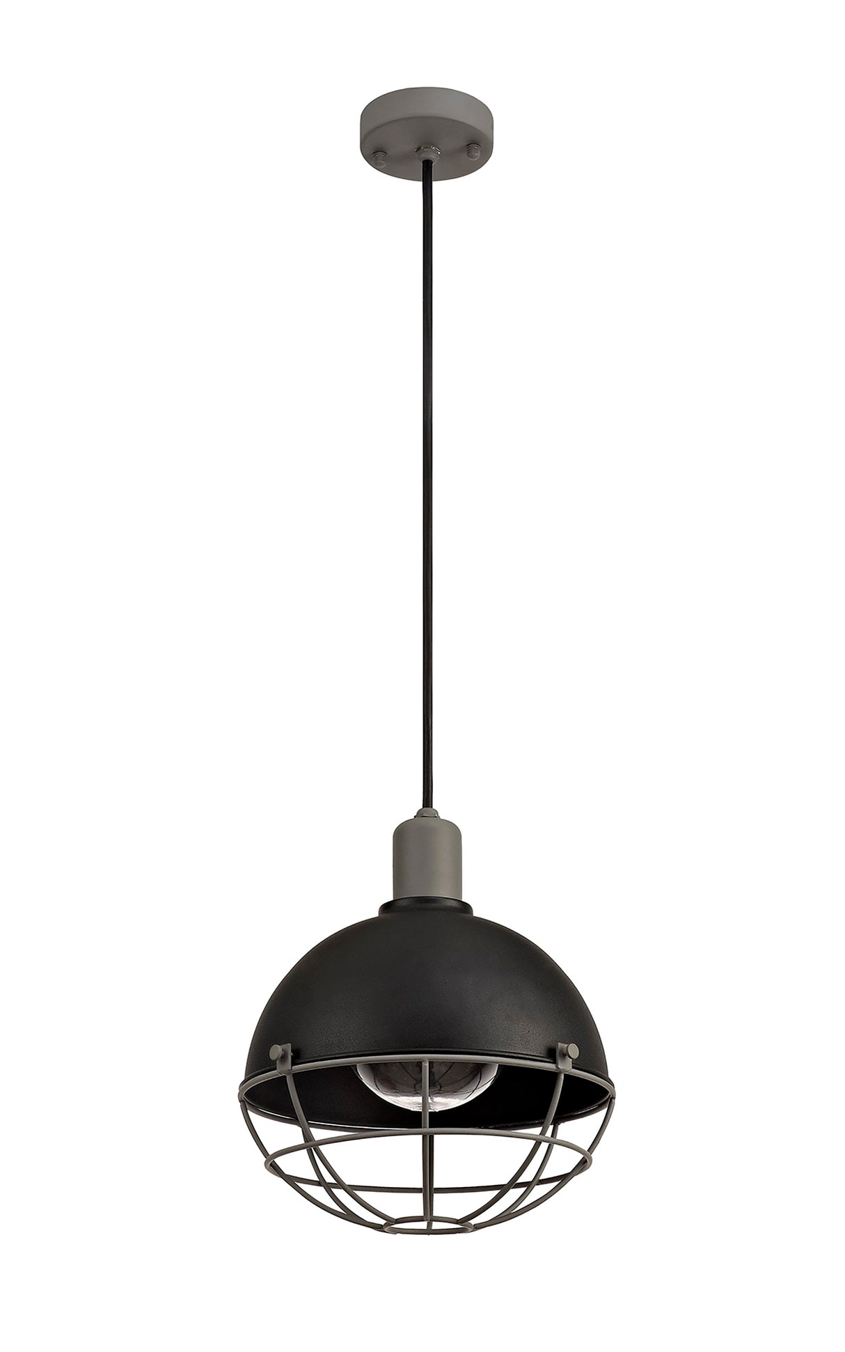 GUN0587 Gunibu Pendant 1 Light E27 IP65 Outdoor in a Matt Black/Grey/Clear Finish