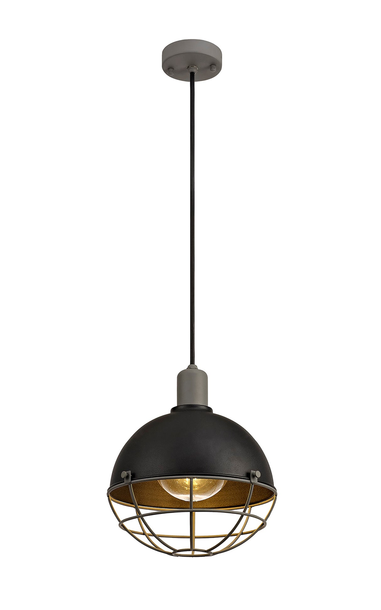 GUN0587 Gunibu Pendant 1 Light E27 IP65 Outdoor in a Matt Black/Grey/Clear Finish