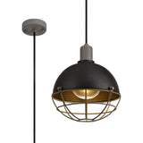 GUN0587 Gunibu Pendant 1 Light E27 IP65 Outdoor in a Matt Black/Grey/Clear Finish