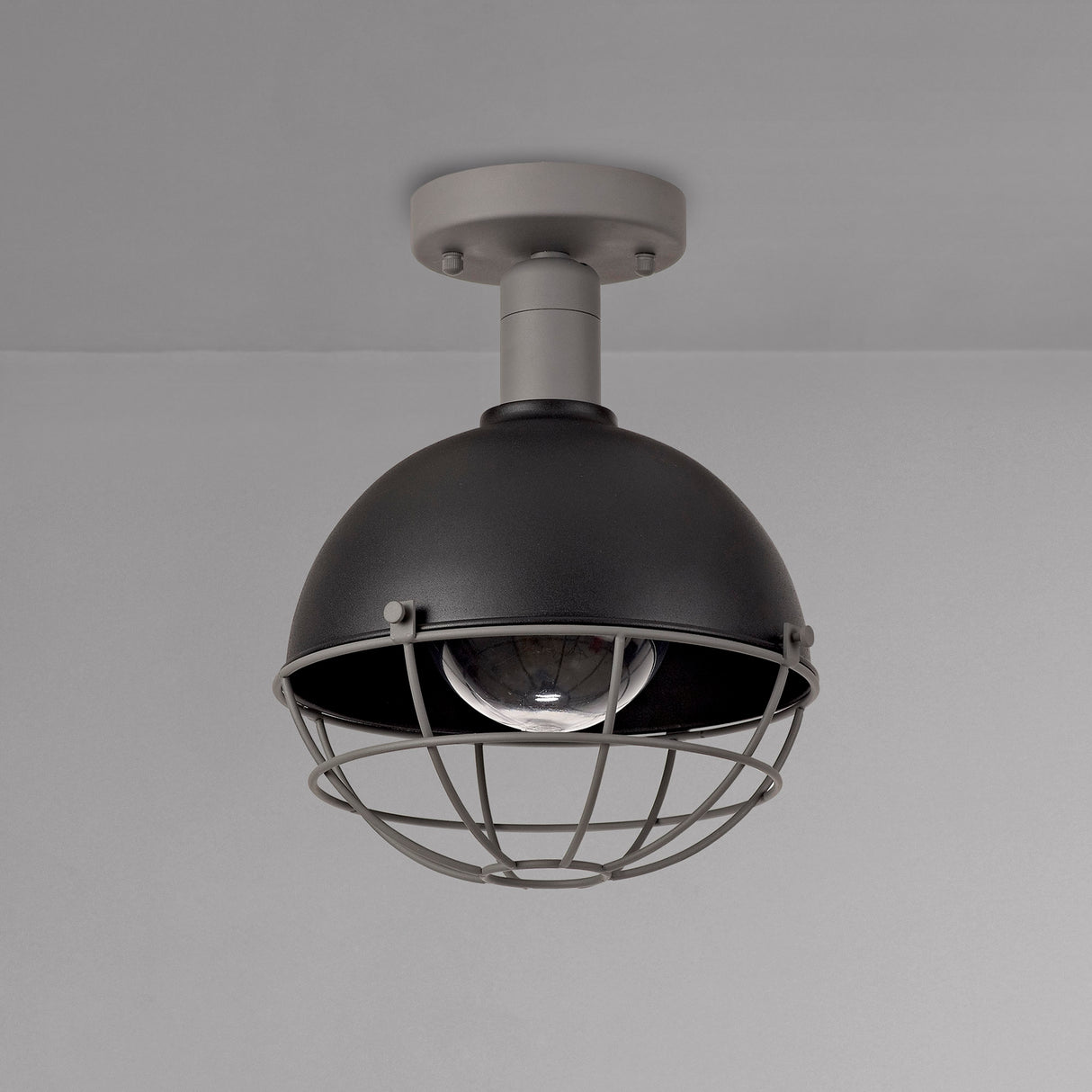 GUN1587 Gunibu Ceiling 1 Light E27 IP65 Outdoor in a Matt Black/Grey/Clear Finish