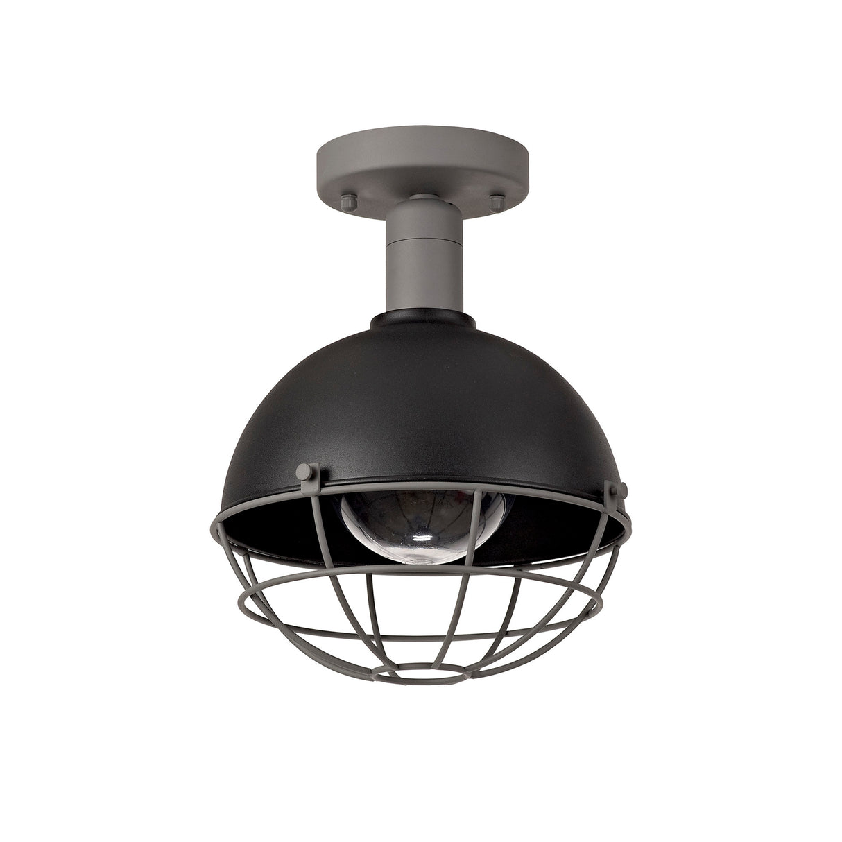 GUN1587 Gunibu Ceiling 1 Light E27 IP65 Outdoor in a Matt Black/Grey/Clear Finish