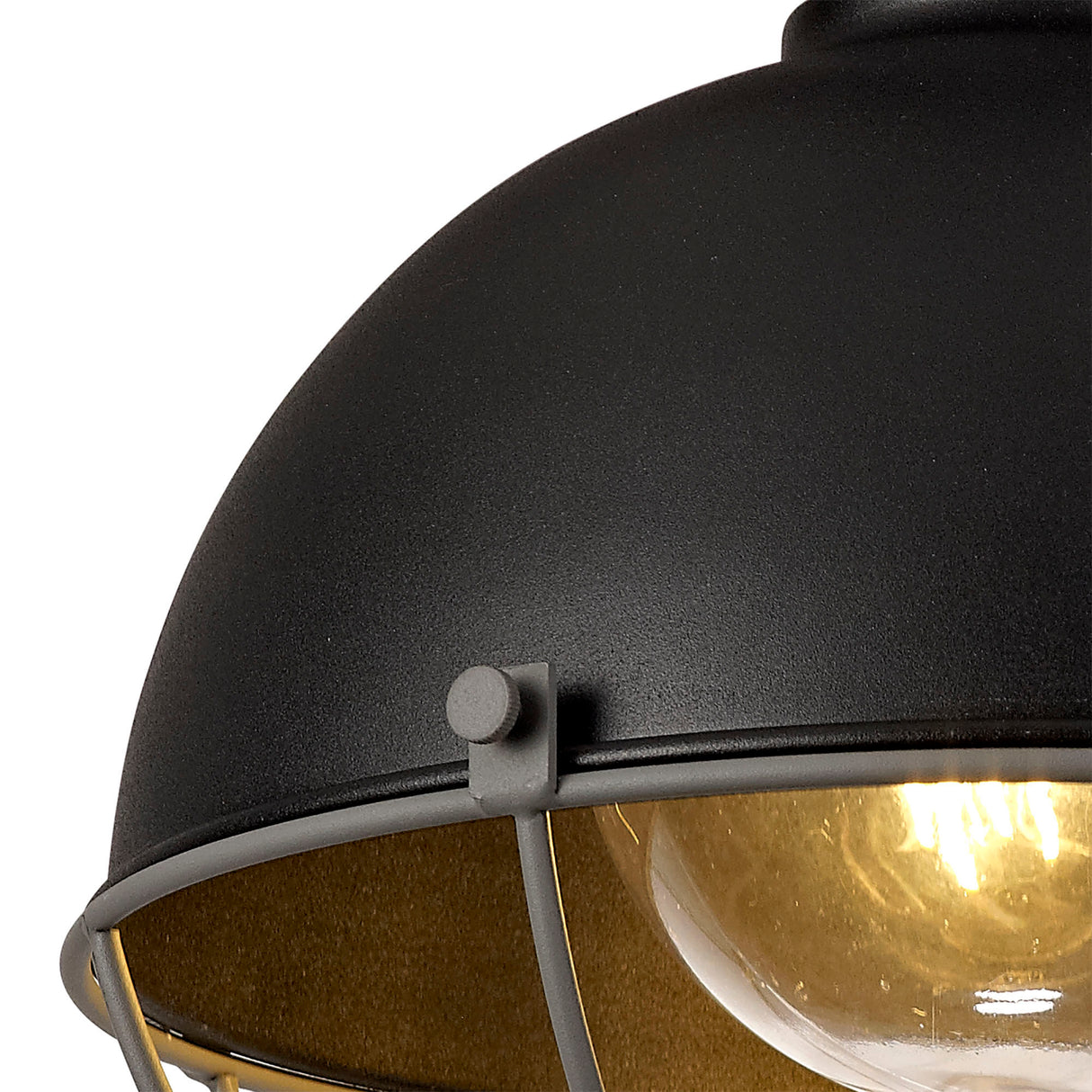 GUN1587 Gunibu Ceiling 1 Light E27 IP65 Outdoor in a Matt Black/Grey/Clear Finish