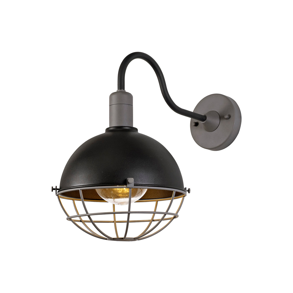 GUN9487 Gunibu Wall Lamp 1 Light E27 IP65 Outdoor in a Matt Black/Grey/Clear Finish