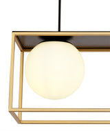 HAM4657 Hamel Linear Pendant 3 Light in a Matt Black/Gold/Frosted Finish