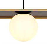 HAM4657 Hamel Linear Pendant 3 Light in a Matt Black/Gold/Frosted Finish