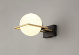 HAM5657 Hamel Wall Lamp Switched 1 Light in a Matt Black/Gold/Frosted Finish