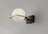 HAM5657 Hamel Wall Lamp Switched 1 Light in a Matt Black/Gold/Frosted Finish