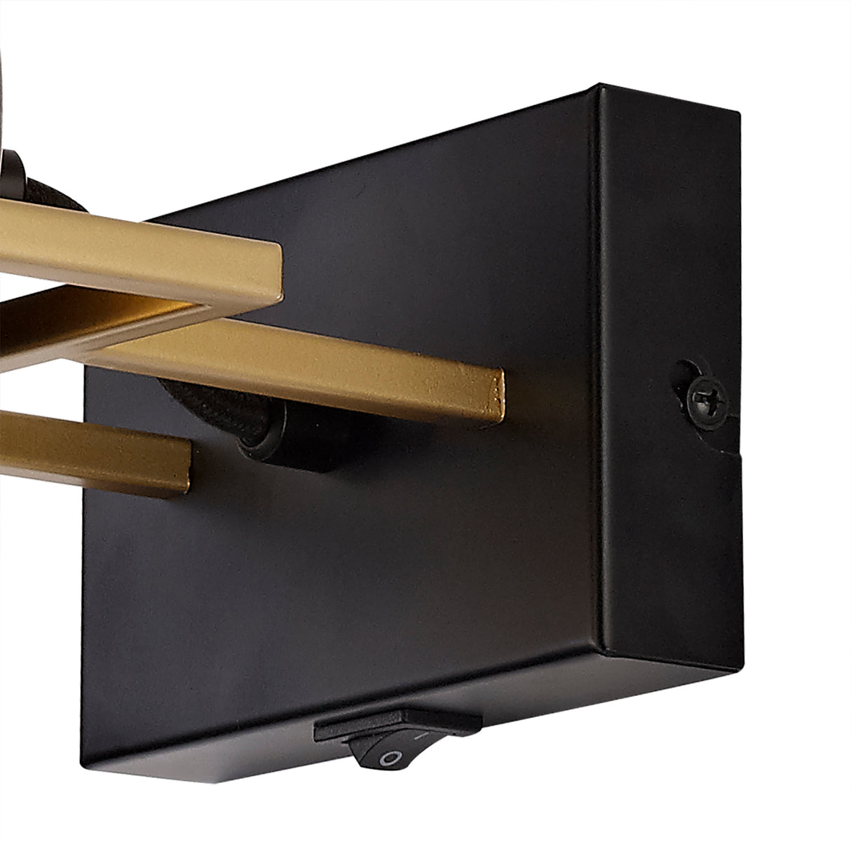 HAM5657 Hamel Wall Lamp Switched 1 Light in a Matt Black/Gold/Frosted Finish