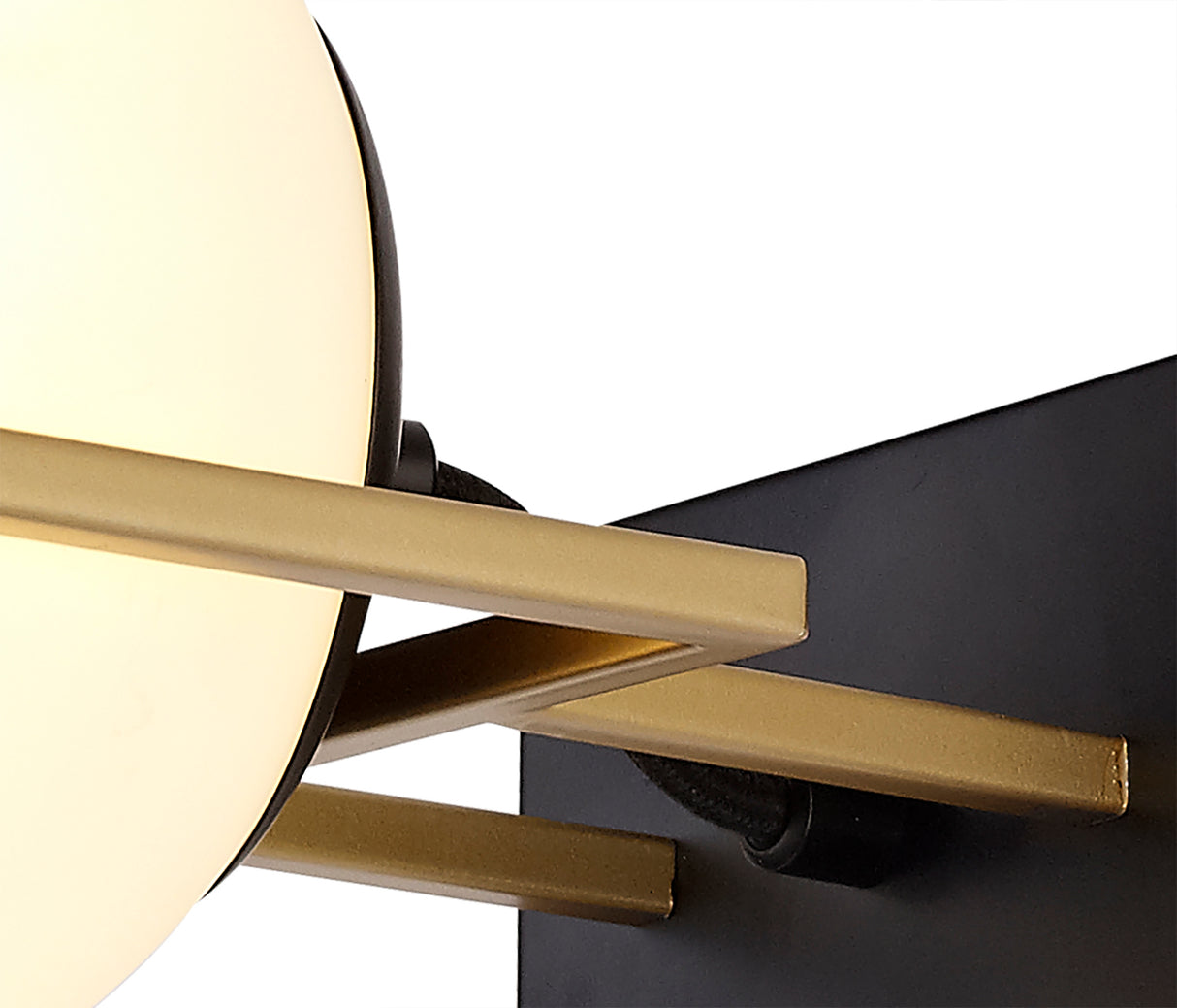 HAM5657 Hamel Wall Lamp Switched 1 Light in a Matt Black/Gold/Frosted Finish