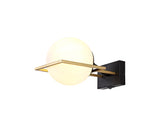 HAM5657 Hamel Wall Lamp Switched 1 Light in a Matt Black/Gold/Frosted Finish