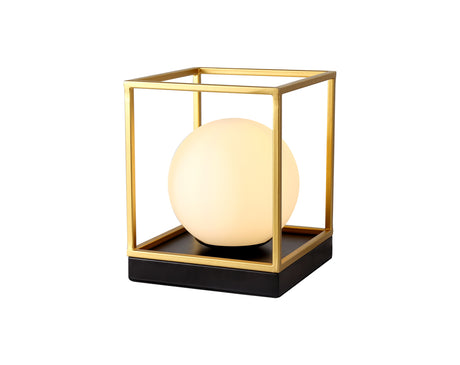 HAM6657 Hamel Table Lamp 1 Light in a Matt Black/Gold/Frosted Finish