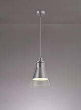 HEL1777 Helvestios Pendant 1 Light in a Chrome/Clear Finish