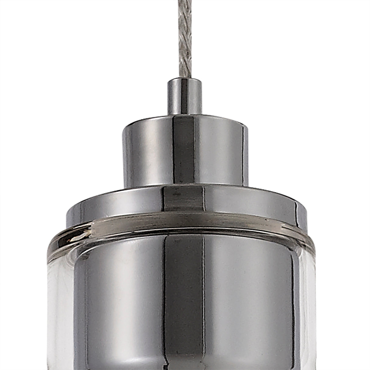 HEL1777 Helvestios Pendant 1 Light in a Chrome/Clear Finish