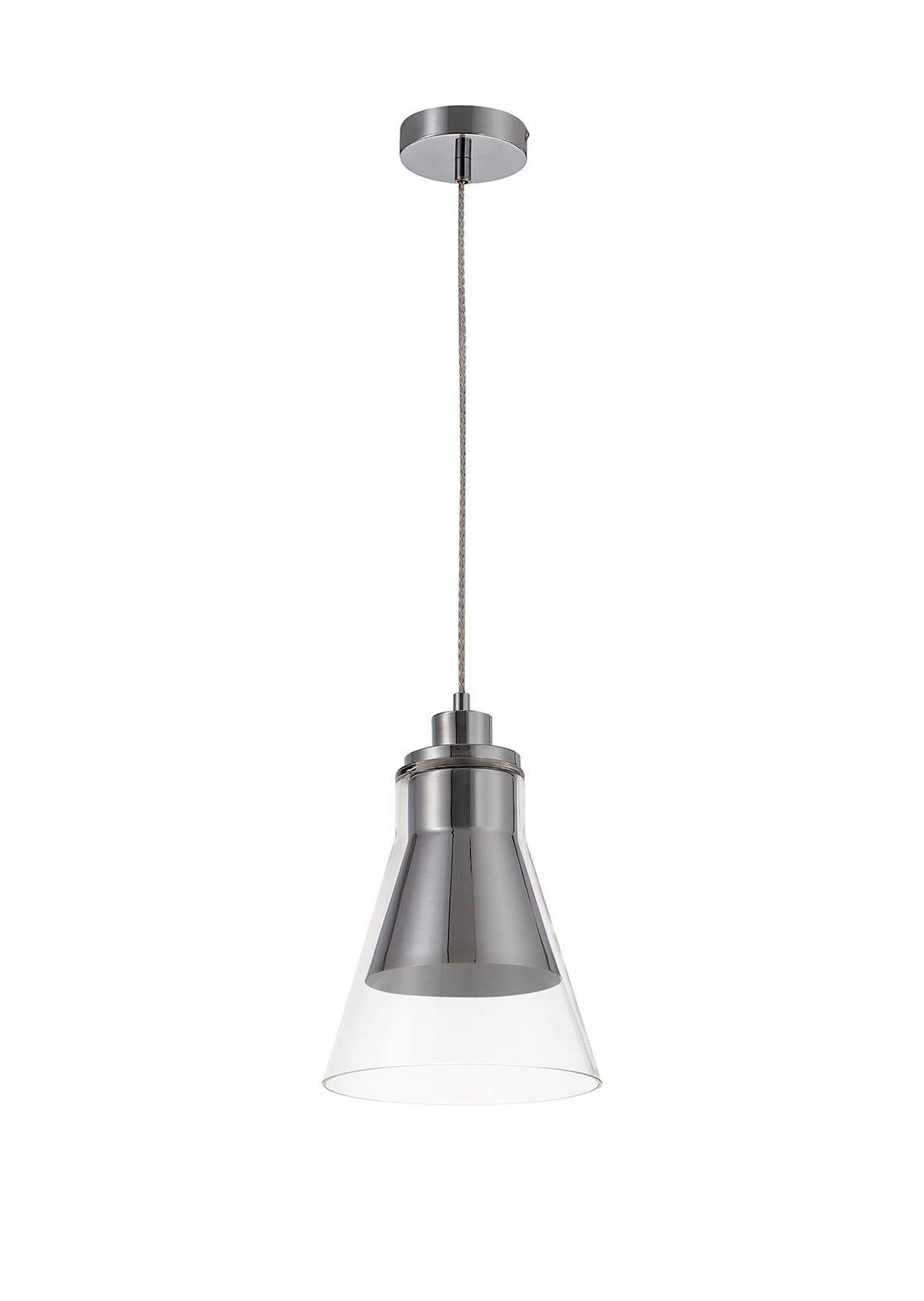 HEL1777 Helvestios Pendant 1 Light in a Chrome/Clear Finish