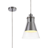 HEL1777 Helvestios Pendant 1 Light in a Chrome/Clear Finish